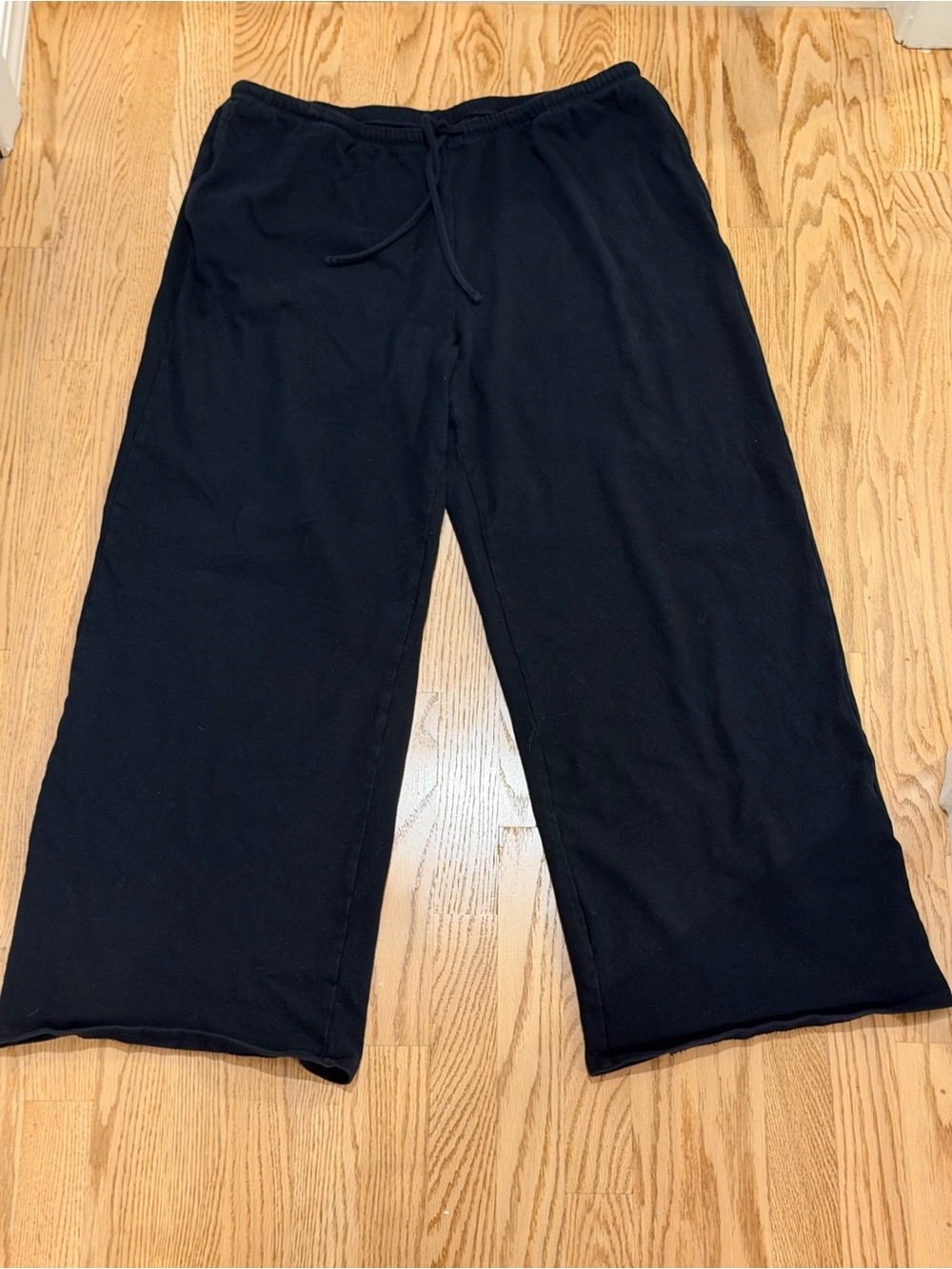 American Eagle Outfitters Kids Black Wide-Leg Drawstring Sweatpants